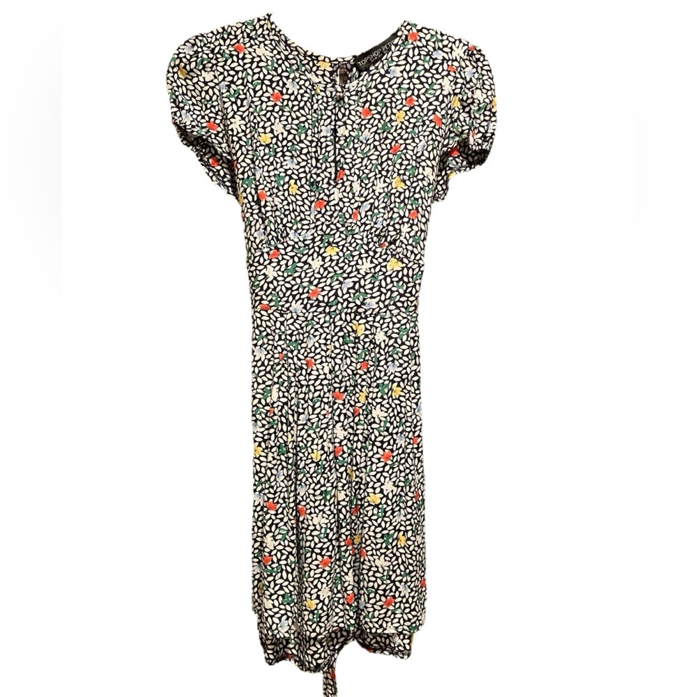 Topshop size 4-8 Mini Dress with flowers and key hole front and back